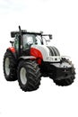 Modern tractor isolated on white background Royalty Free Stock Photo