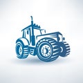 Modern tractor symbol Royalty Free Stock Photo