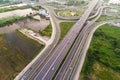 Modern traffic road way to city in morning light Royalty Free Stock Photo