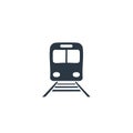 Modern Train Icon Design, Front View Silhouette of Railway Transport Royalty Free Stock Photo