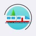 Modern train icon. Vector travel concept background. Flat design Royalty Free Stock Photo