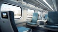 Modern train interior with seats interior design. Generative AI Royalty Free Stock Photo