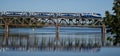 Modern train, old bridge in Richelieu River Valley