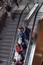 Modern train station berlin, people on the escalator Royalty Free Stock Photo