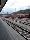Modern train at the station, Bundesbahn, Deutschland Royalty Free Stock Photo