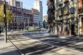 Modern tram in bilbao city.Spain Royalty Free Stock Photo