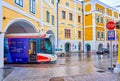 The modern tram in Gmunden, Austria Royalty Free Stock Photo