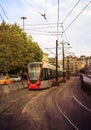 Modern tram ,grunge. Royalty Free Stock Photo