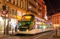 Modern tram in the Strasbourg city center Royalty Free Stock Photo