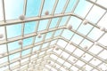 Modern transparen roof in futuristic interior. Royalty Free Stock Photo