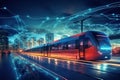 Modern transportation and communication network concept. ITS (Intelligent Transport Systems) Royalty Free Stock Photo