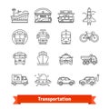 Modern transportation and urban infrastructure set Royalty Free Stock Photo