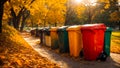 modern trash bins a city park protection tidy