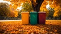 modern trash bins a city park protection tidy junk