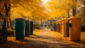 modern trash bins a city park protection tidy junk plastic disposal
