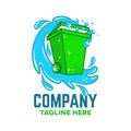 Modern Trash can logo. Vector illustration Royalty Free Stock Photo