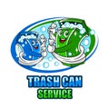 Modern trash can service logo. Royalty Free Stock Photo