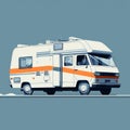 Vintage Camper Rv Illustration In The Style Of Annibale Carracci