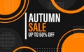 Modern trend minimalistic background in Memphis style with geometric contrasting elements and text Autumn sale Royalty Free Stock Photo