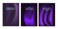 Ultraviolet. A modern trend set of 3 rectangular blurred natural violet purple abstraction. With the text of the template. Busines