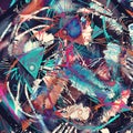 Modern trendy abstract pattern. Square