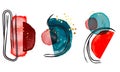 Modern trendy abstract shapes in pastel colors. Scandinavian clean vector design red blue dynamic splash blob painting