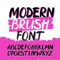 Modern trendy hand drawn alphabet. Grunge font. Royalty Free Stock Photo