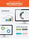 Modern trendy infographic template vector with computer timeline