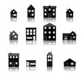 Modern trendy retro house street flat icons set