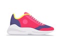 Modern trendy sneakers, side view. Fashion sneakers. Comfortable sports shoes. Vector illustration in flat style