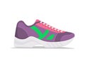 Modern trendy sneakers, side view. Fashion sneakers. Comfortable sports shoes. Vector illustration in flat style