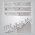 Modern triangular style Business Infographics with abstract financial chart showing various visualization graphs Royalty Free Stock Photo