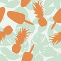 Modern tropical flowers seamless pattern design