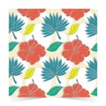 Modern Tropical leaves seamless pattern elements