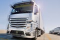 Modern Truck on road motion blur dramatic Royalty Free Stock Photo