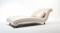 Modern Tufted Chaise Lounge In Light Beige Fabric