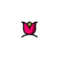 Modern tulips simple logo template