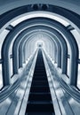 Modern tunnel and escalator Royalty Free Stock Photo