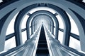 Modern tunnel and escalator Royalty Free Stock Photo