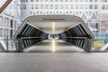 Modern one canada square bridge in Canary Wharf Royalty Free Stock Photo