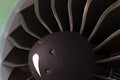 Modern turbofan fanjet airplane engine. Airbreathing jet engine