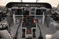 Modern turboprop airplane cockpit