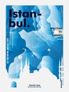 Turkey Istanbul skyline city gradient vector poster