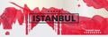 Turkey Istanbul skyline city gradient vector banner