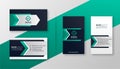 Modern turquoise business card template set