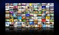 TV display with streaming video, banner design Royalty Free Stock Photo