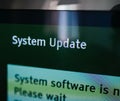 System update on new tv set Royalty Free Stock Photo