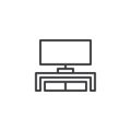 Modern TV table stand line icon