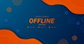 Modern twitch background screensaver offline stream gaming orange fluid with memphis style