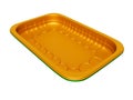 Modern two kitchen plastic trays of different colors 3d render on white background no shadow